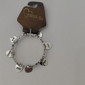 Kohl's Silver-Tone Heart Charm Bracelet with Inspirational Tags